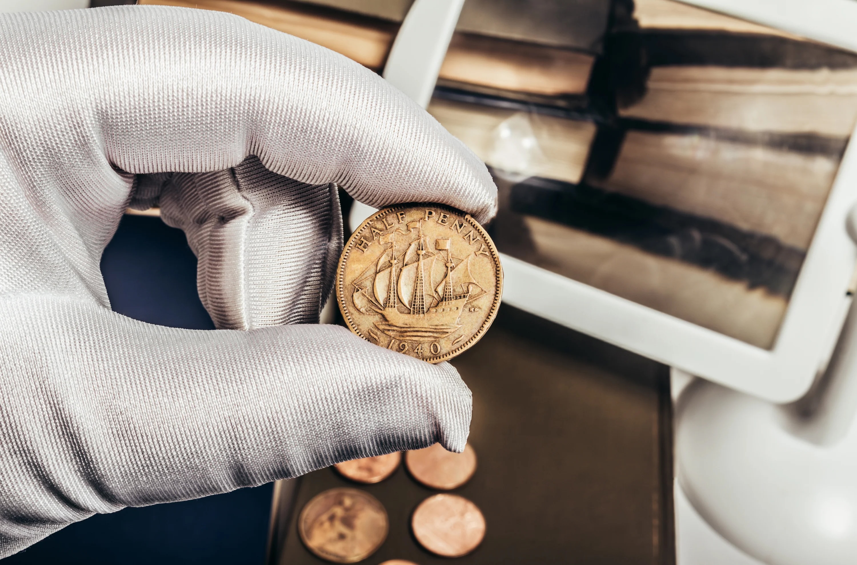 Gold coins close-up